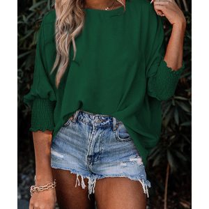 Azura Exchange Smocked Wrist Shift Top