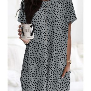 Azura Exchange Leopard Print Tunic Top with Side Pockets