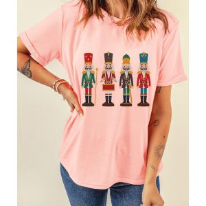 Pink Cute Nutcracker Graphic Crewneck Christmas T Shirt