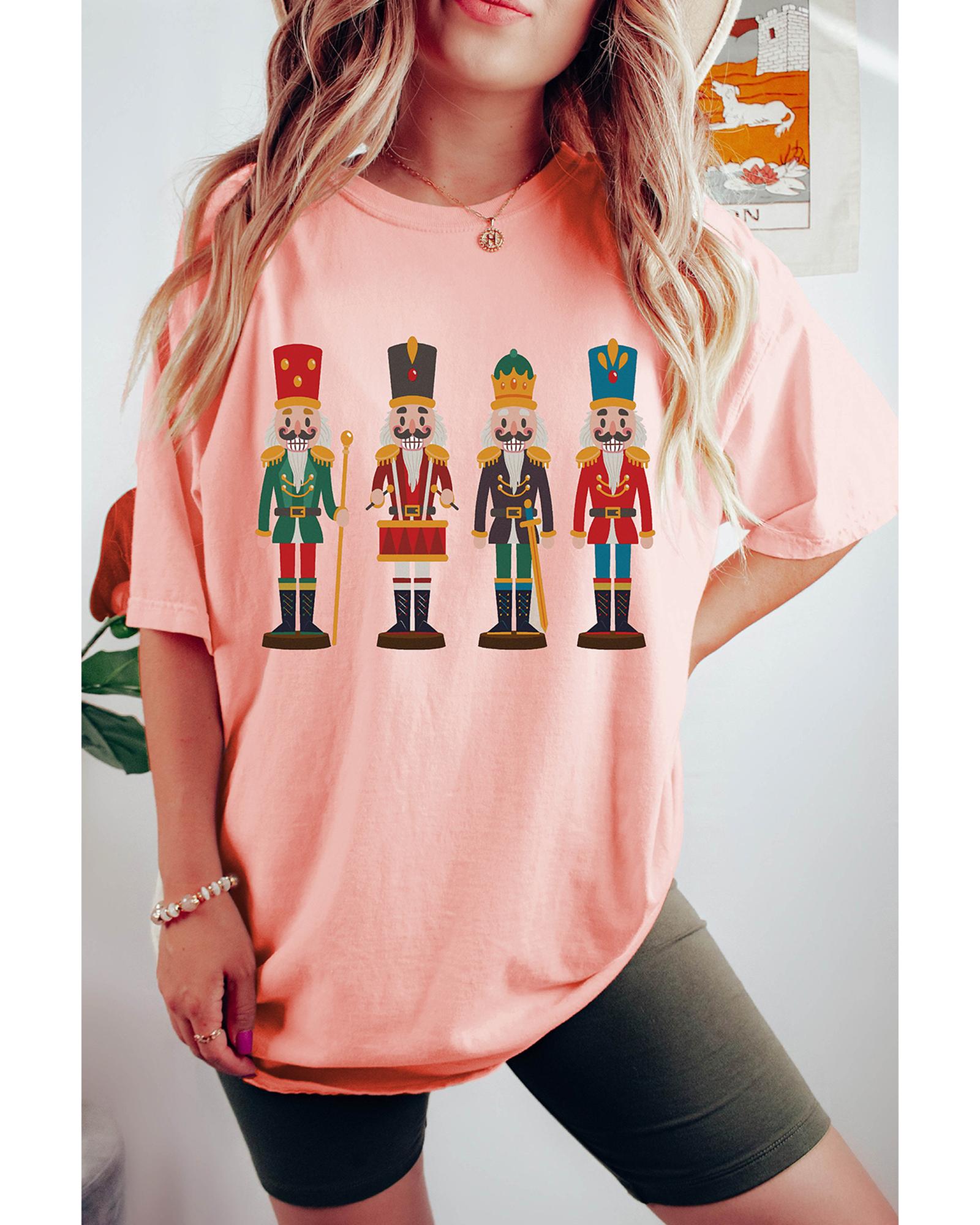 Pink Cute Nutcracker Graphic Crewneck Christmas T Shirt - Image 5
