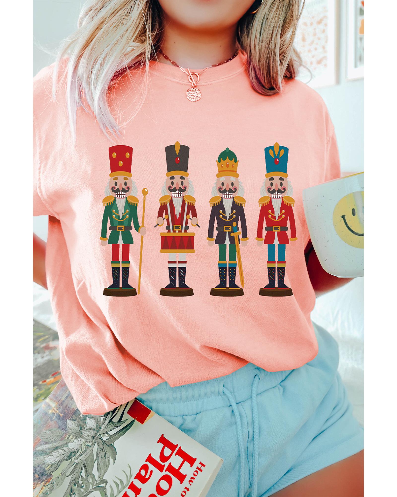 Pink Cute Nutcracker Graphic Crewneck Christmas T Shirt - Image 6