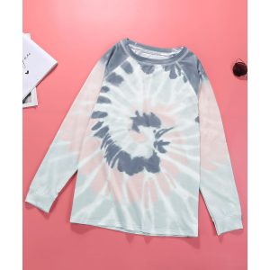 Multicolor Ombre Tie Dye Loose Leisure Sweatshirt