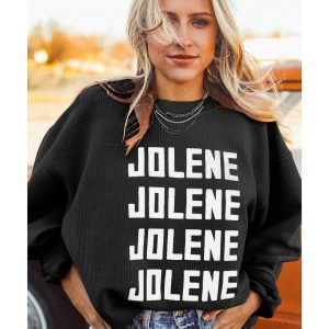 Black JOLENE Ribbed Corded Oversized Sweatshirt