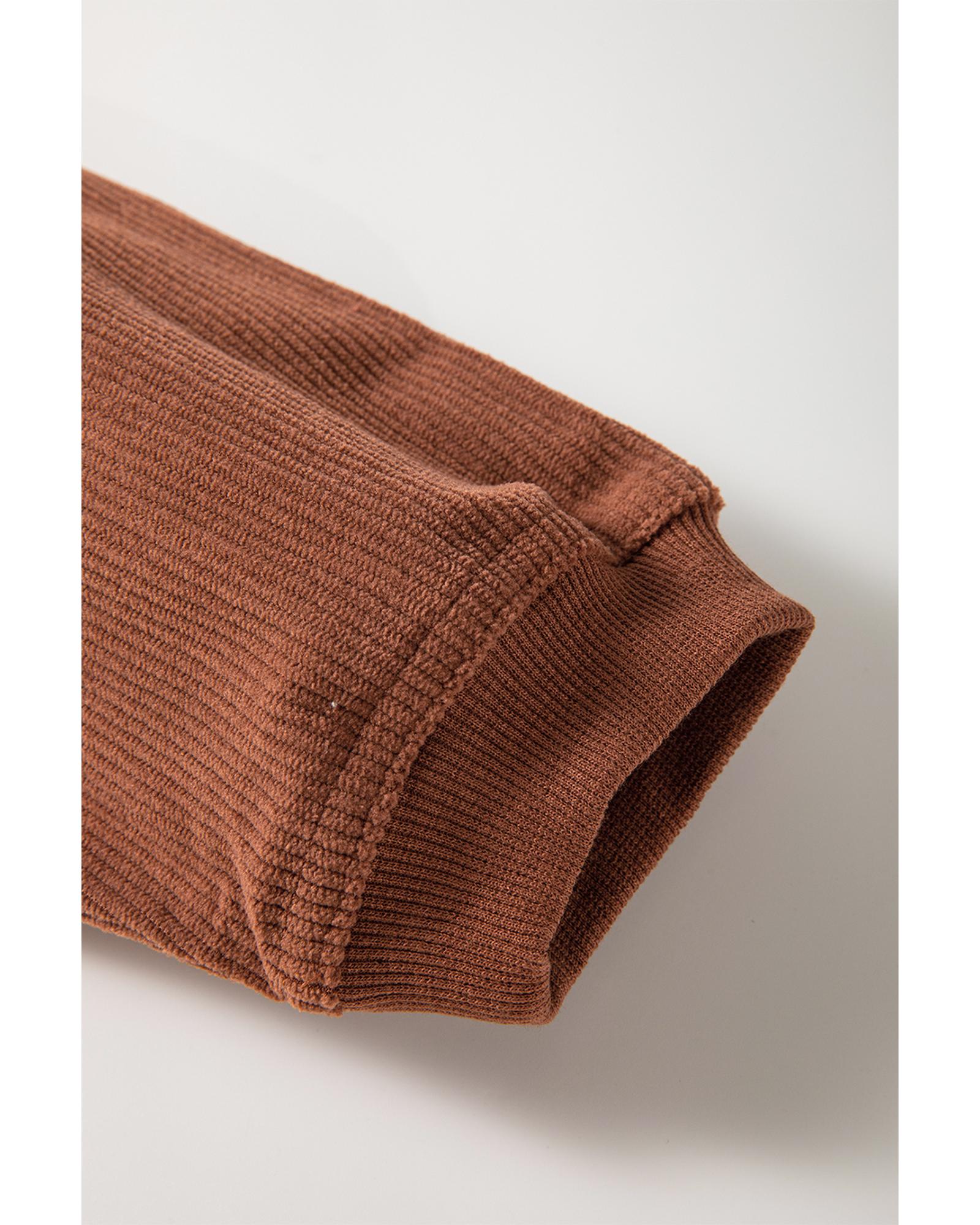 Chestnut Ribbed Corduroy Oversized Sweatshirt - Image 8