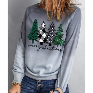 Azura Exchange Merry Christmas Tree Graphic Sweatshirt