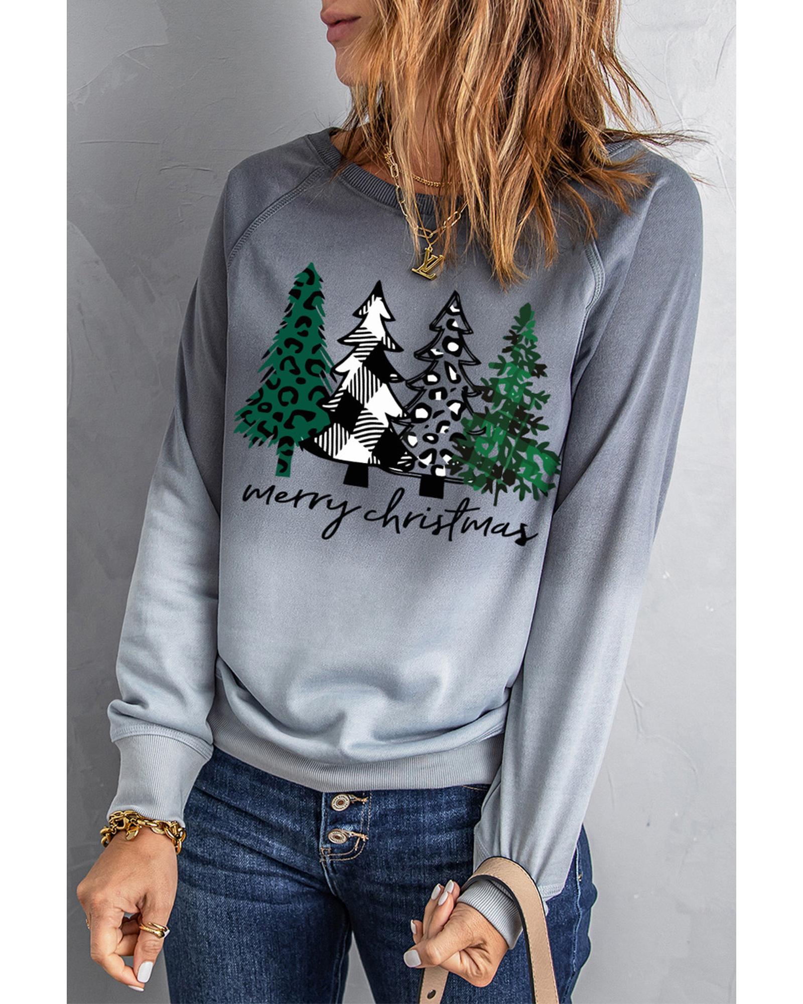 Azura Exchange Merry Christmas Tree Graphic Sweatshirt - Image 2