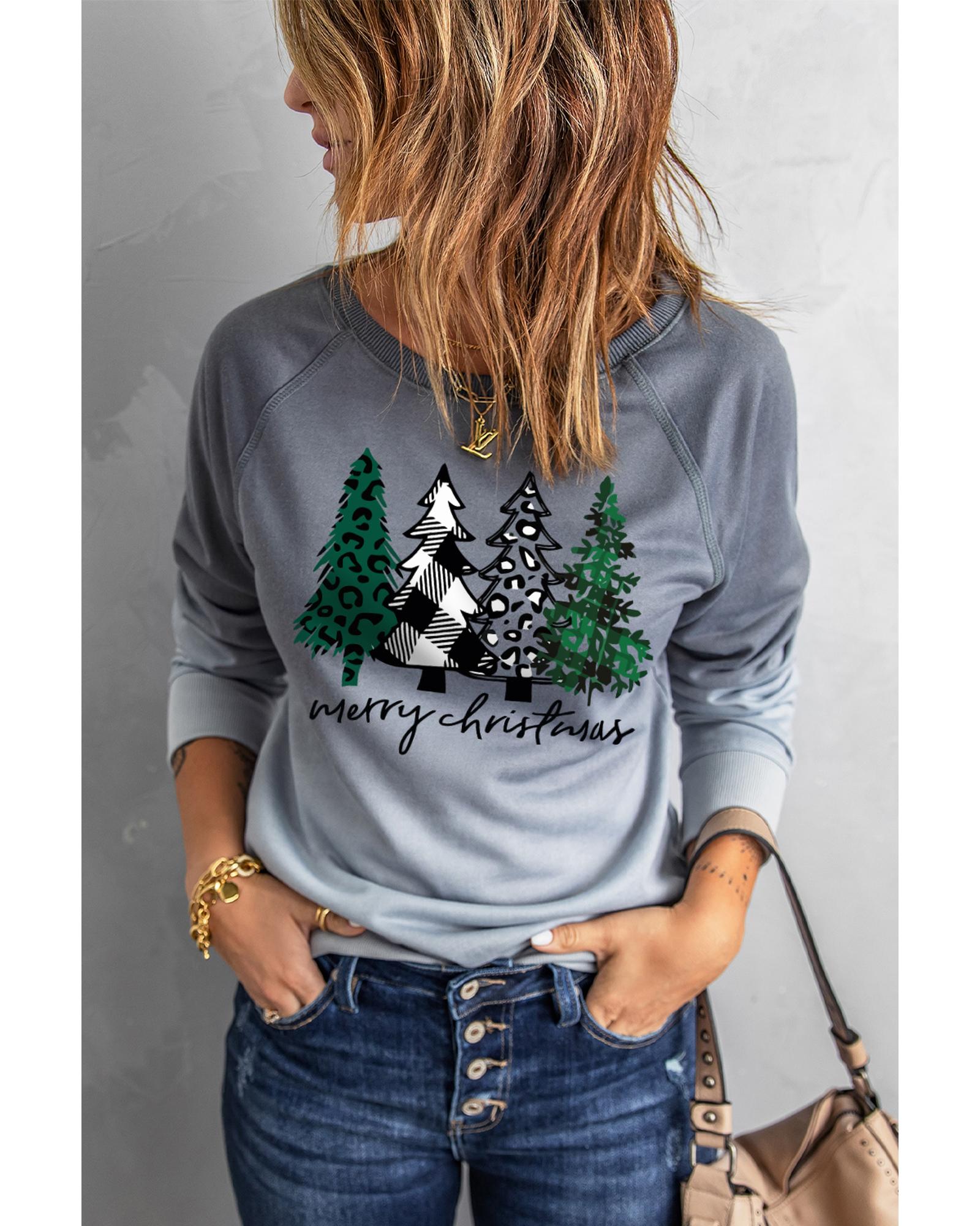 Azura Exchange Merry Christmas Tree Graphic Sweatshirt - Image 3