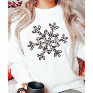 Azura Exchange Leopard Snowflake Pullover Sweatshirt