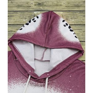 Leopard Tie Dye Print Kangaroo Pocket Pullover Hoodie