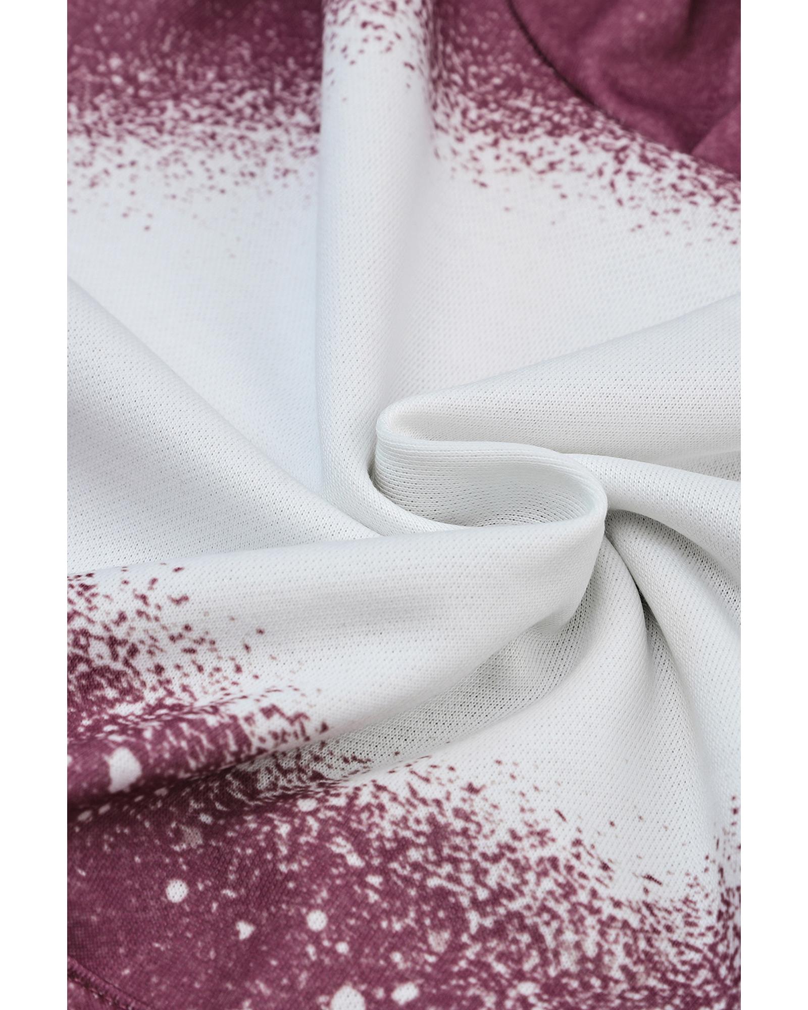 Leopard Tie Dye Print Kangaroo Pocket Pullover Hoodie - Image 7