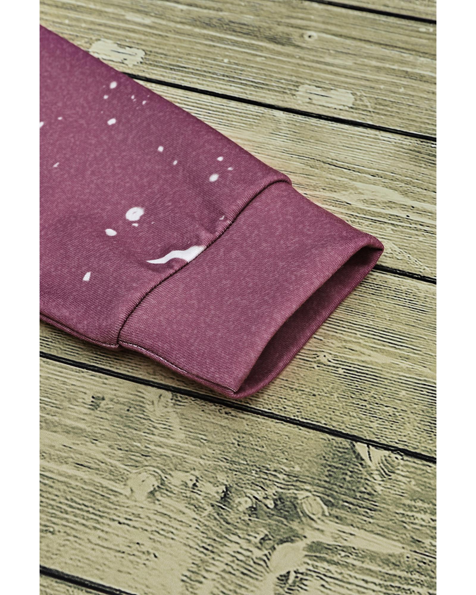 Leopard Tie Dye Print Kangaroo Pocket Pullover Hoodie - Image 8