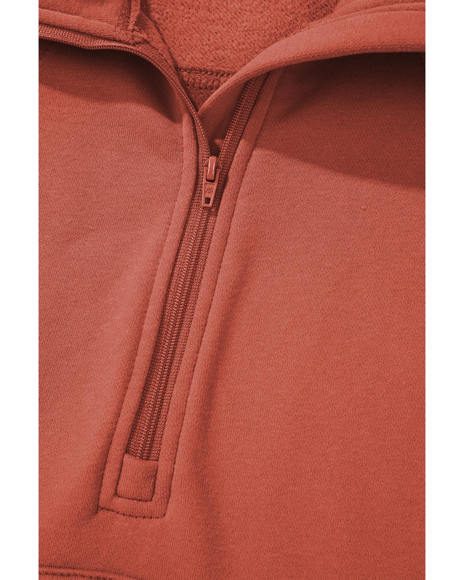 Flamingo Fleece Lined Zip Up Stand Collar Thumbhole Sleeve Sweatshirt - Image 7