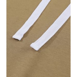 Brown Colorblock Patchwork Pullover Hoodie