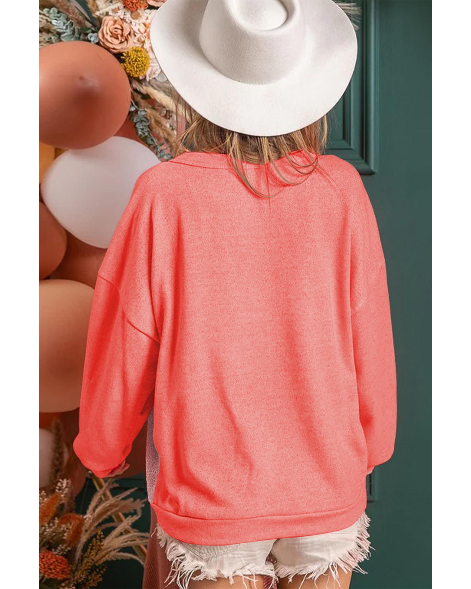 Contrast Patchwork Kangaroo Pocket Sweatshirt - Image 2