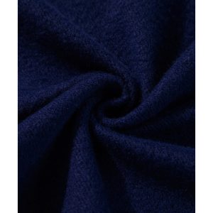 Navy Blue Solid Color Fleece Lined Zip up Hoodie