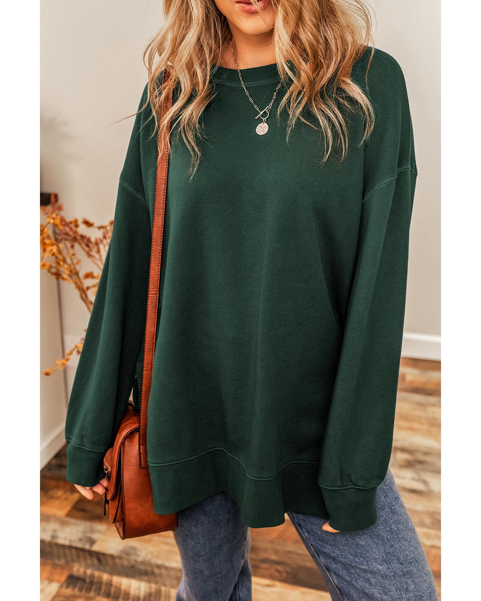 Duffel Oversized Drop Shoulder Split Hem Sweatshirt - Image 3