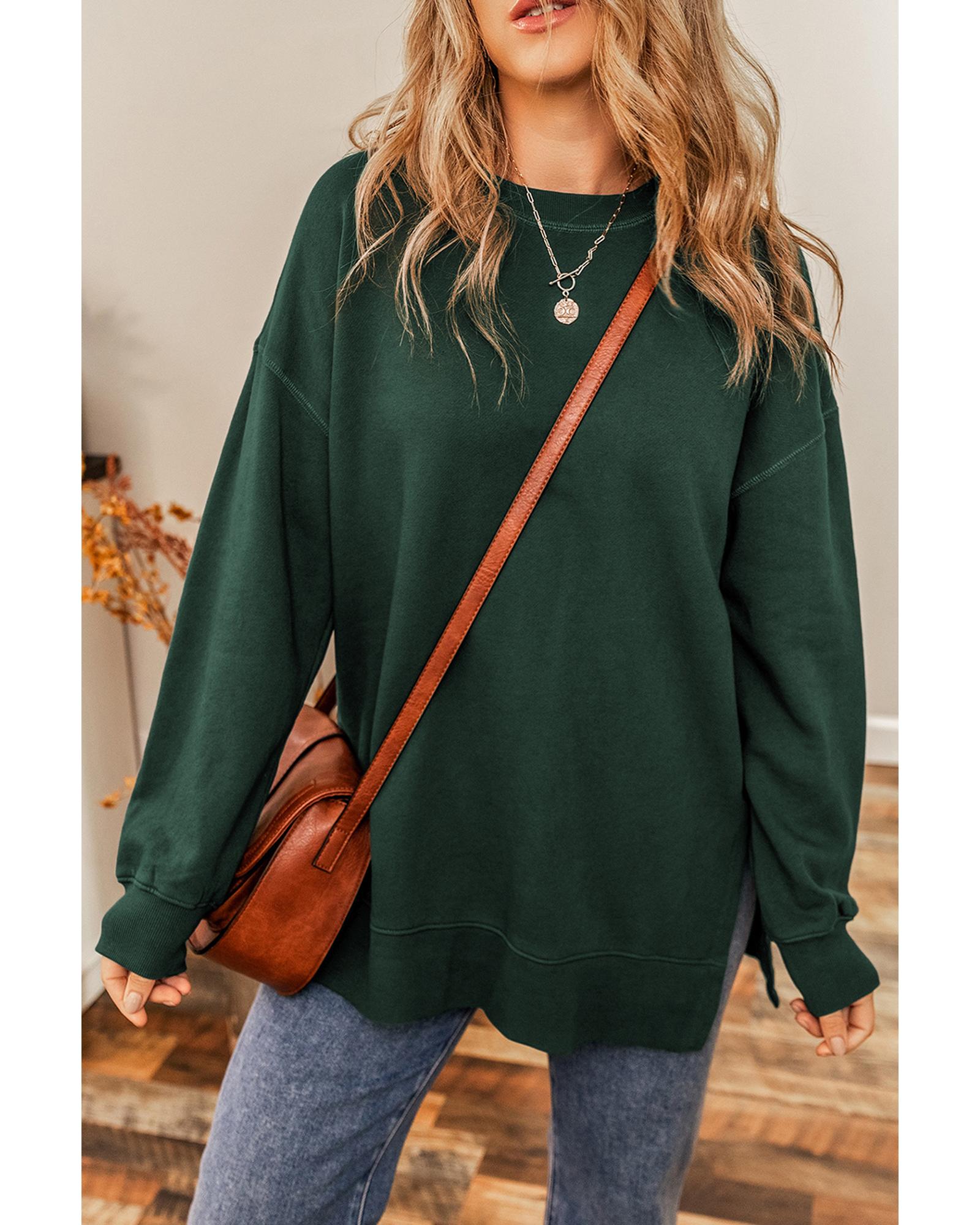 Duffel Oversized Drop Shoulder Split Hem Sweatshirt - Image 4