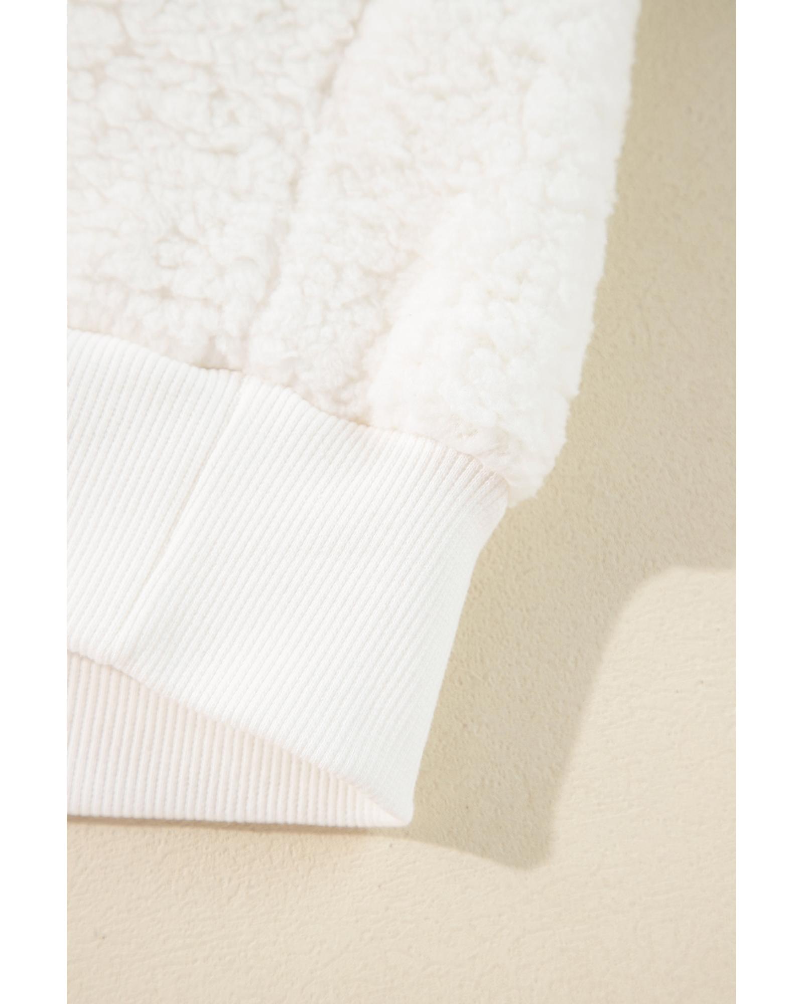 White Christmas MERRY & Bright Chenille Graphic Sherpa Sweatshirt - Image 5