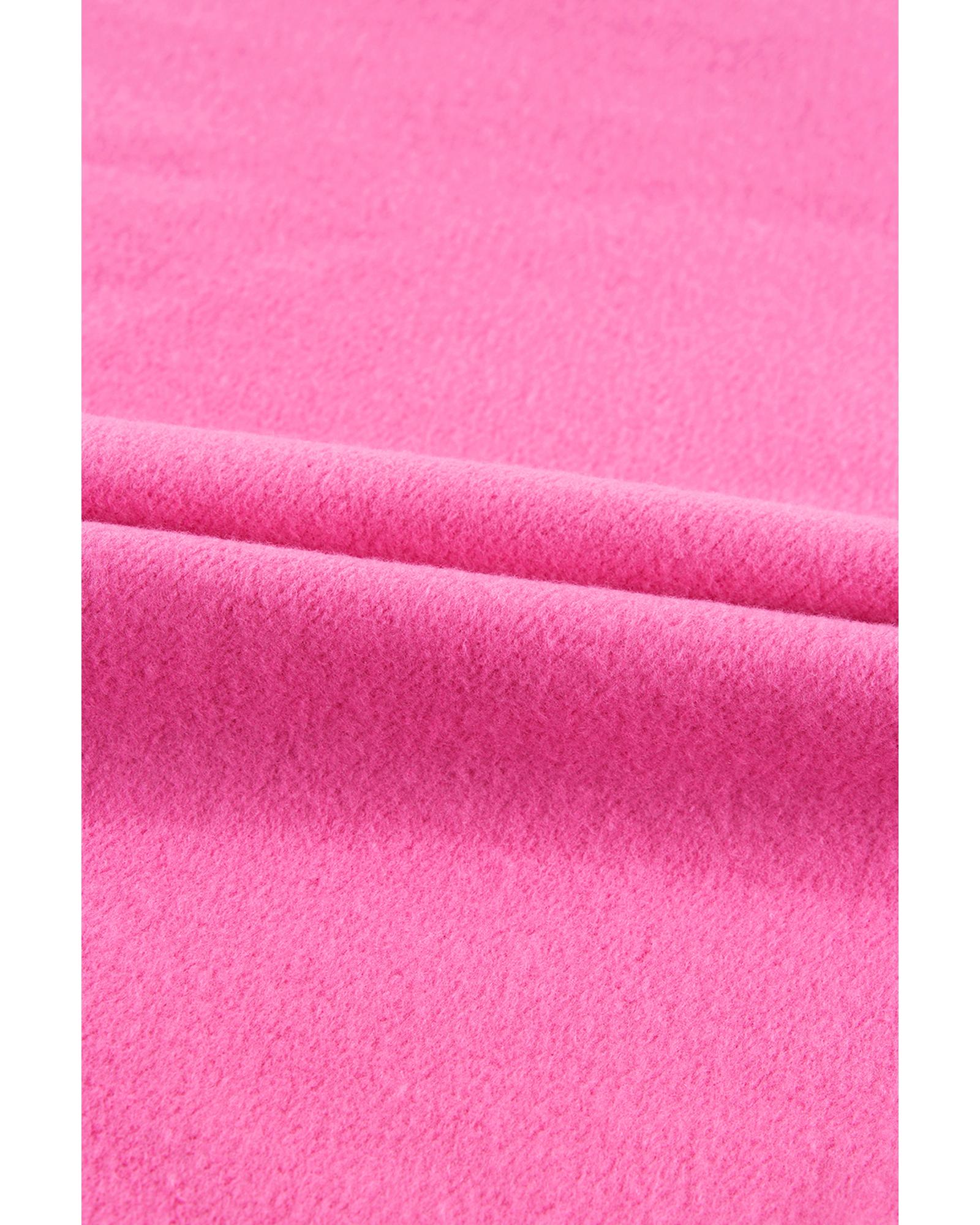 Bonbon Fleece Lined Half Zipper Kangaroo Pockets Loose Hoodie - Image 3