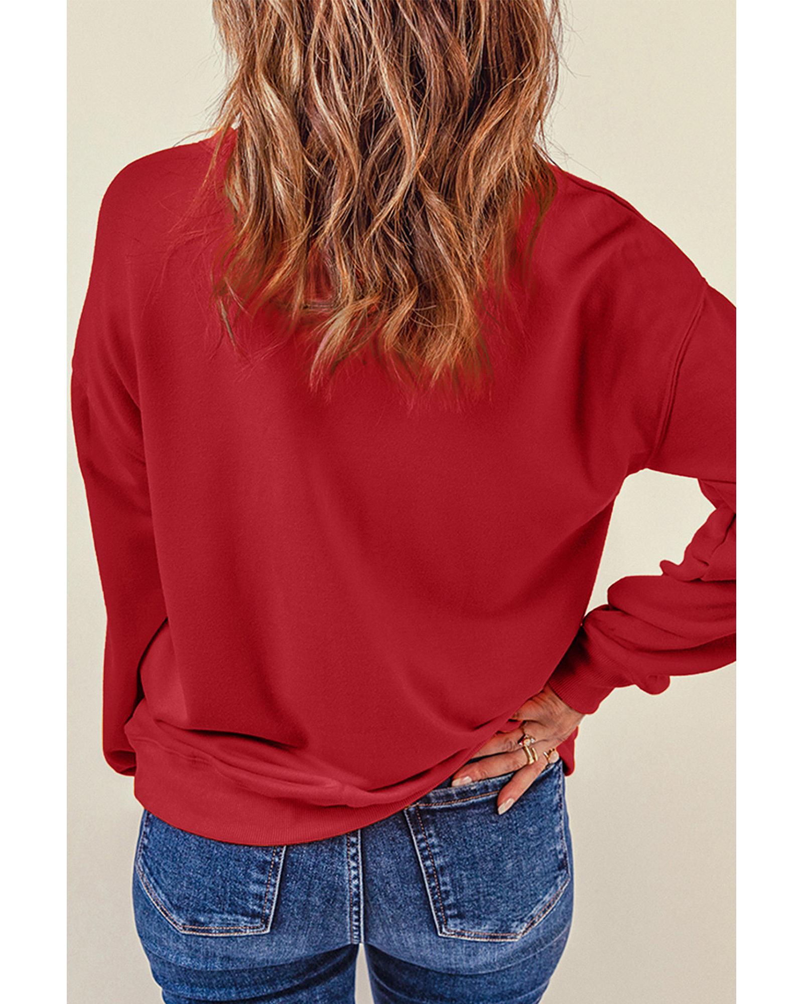 Red Puff XOXO Print Valentines Heart Sweatshirt - Image 2