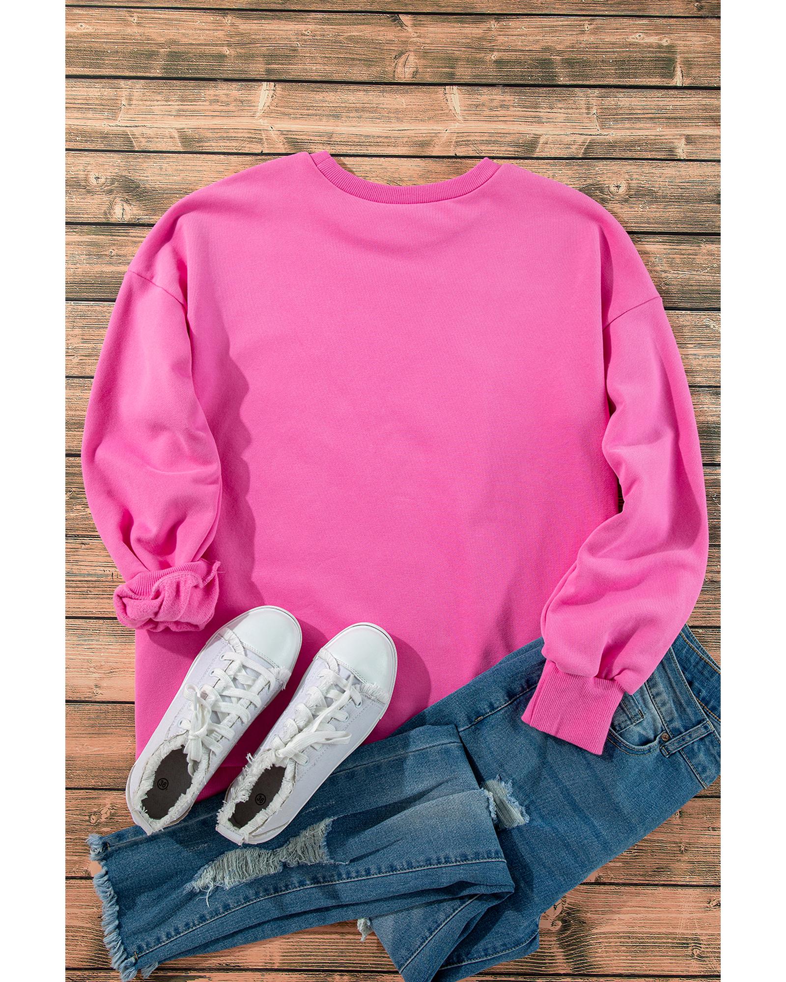 Bonbon Solid Fleece Lined Drop Shoulder High Low Sweatshirt