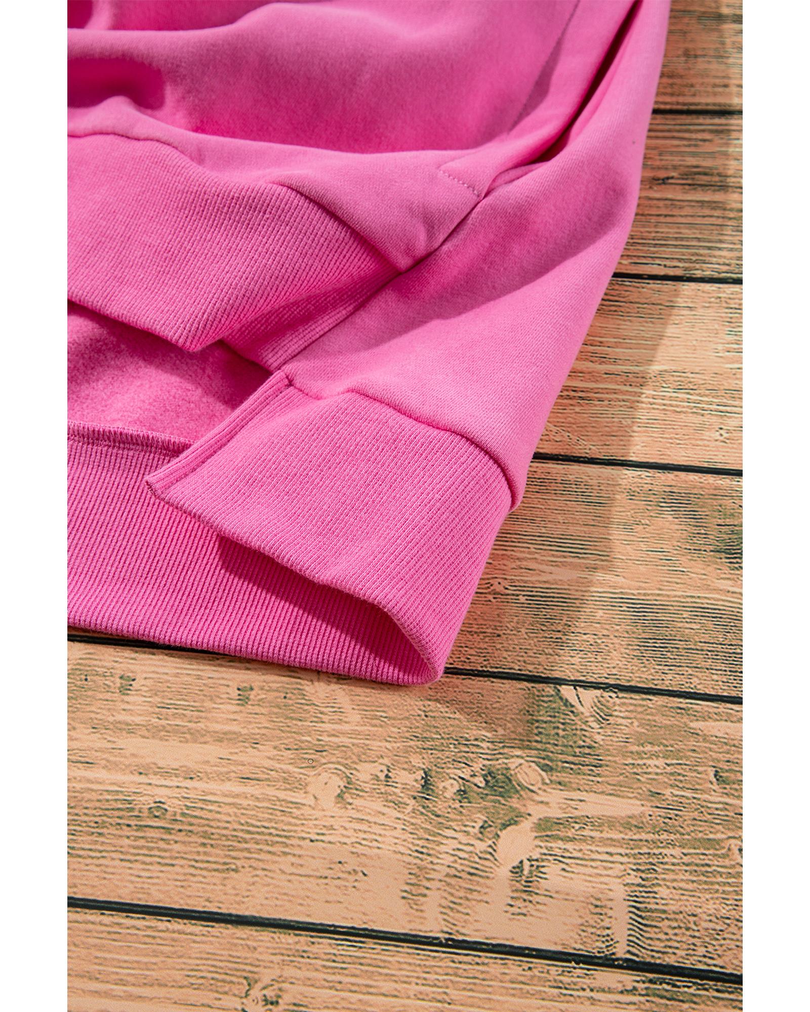 Bonbon Solid Fleece Lined Drop Shoulder High Low Sweatshirt - Image 5