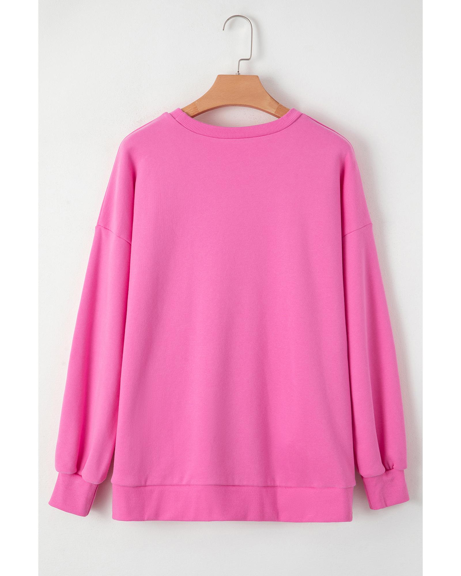 Bonbon Solid Fleece Lined Drop Shoulder High Low Sweatshirt - Image 7