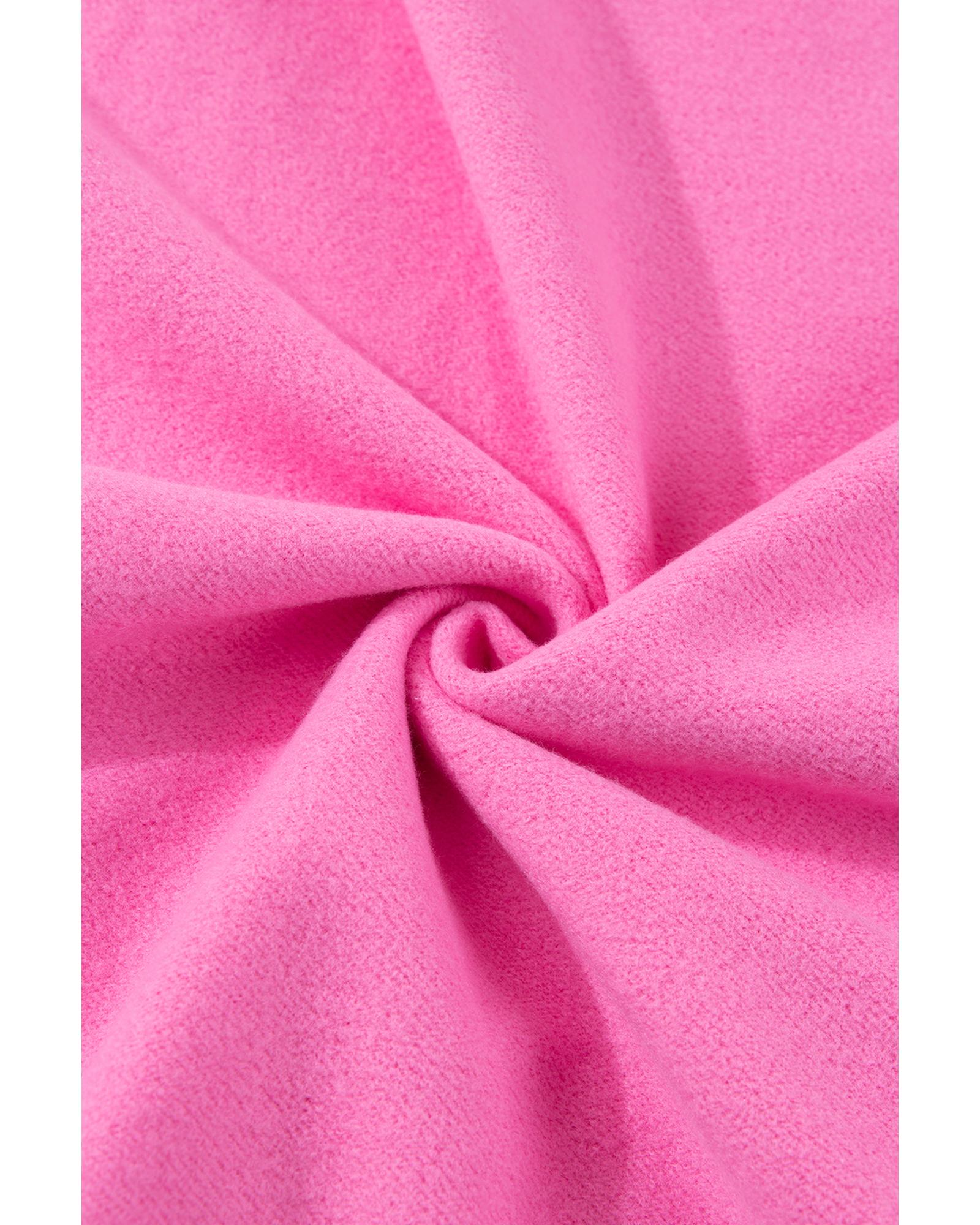 Bonbon Solid Fleece Lined Drop Shoulder High Low Sweatshirt - Image 8