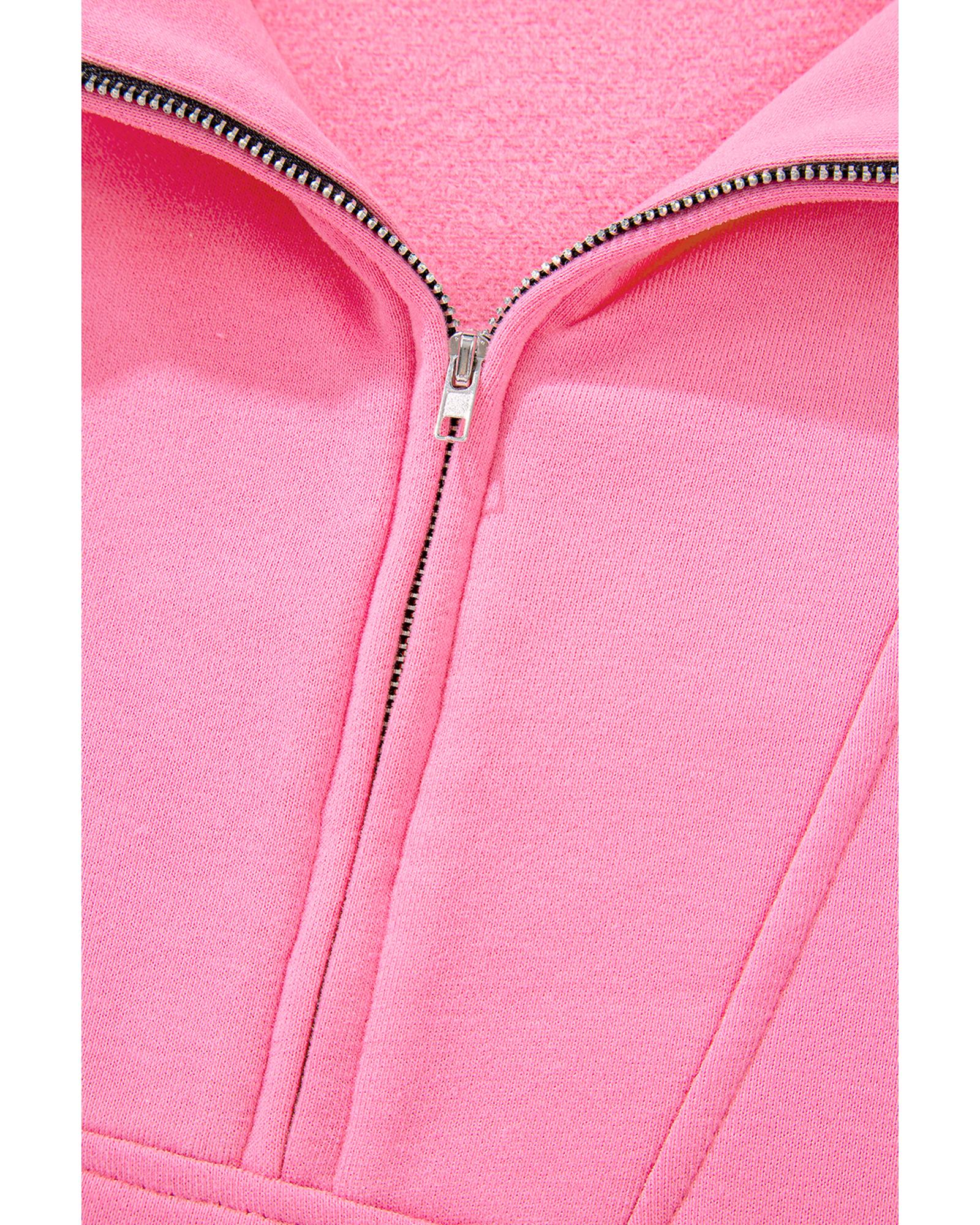 Bonbon Zip-up Stand Neck Kangaroo Pocket Sweatshirt - Image 8