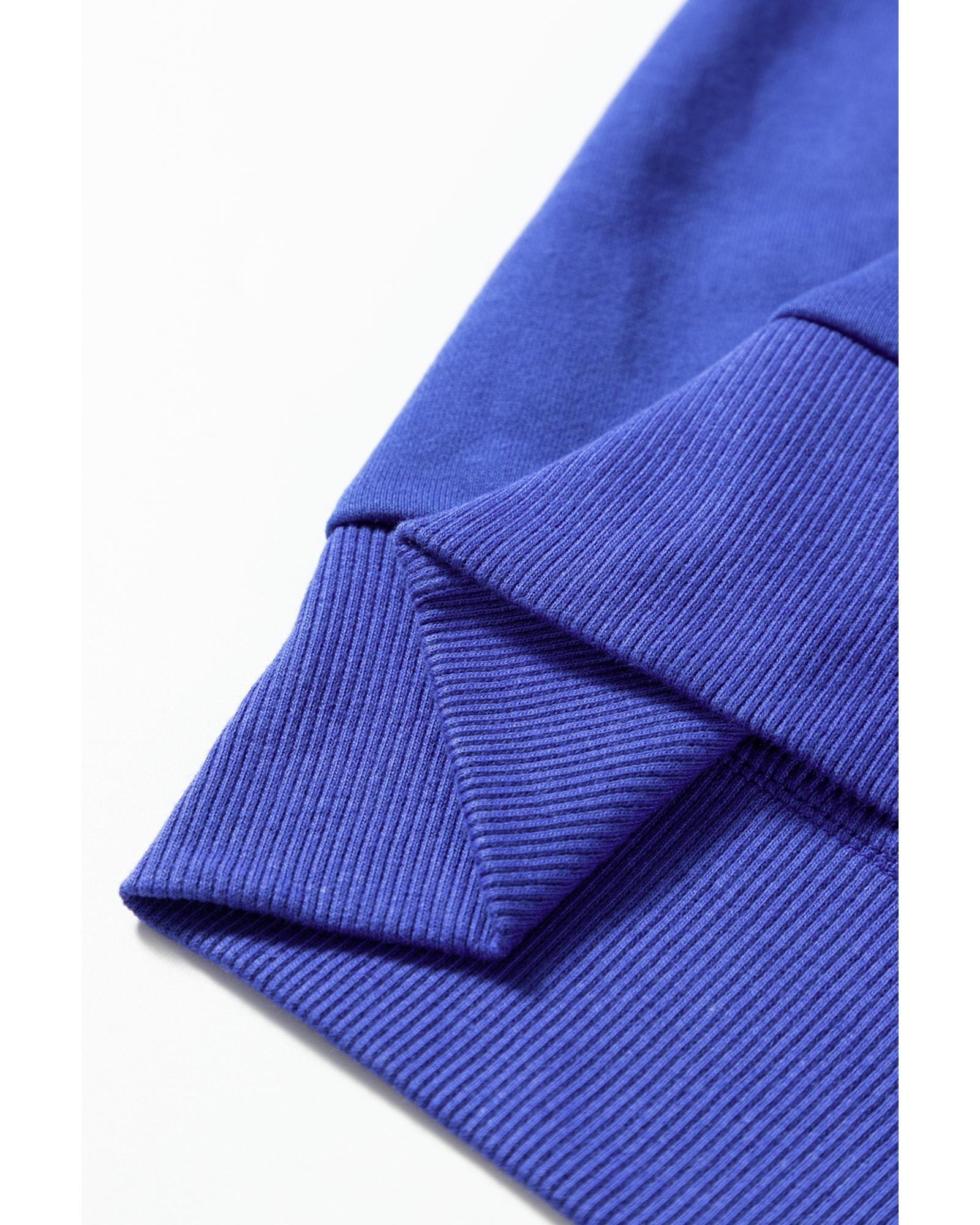 Dark Blue Tinsel Game Day Drop Shoulder Graphic Sweatshirt - Image 8