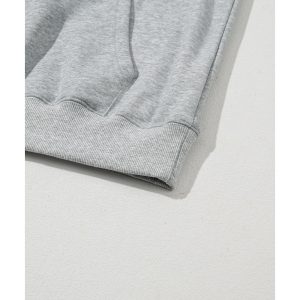 Light Grey Solid Color Fleece Lined Drawstring Hoodie with Pocket