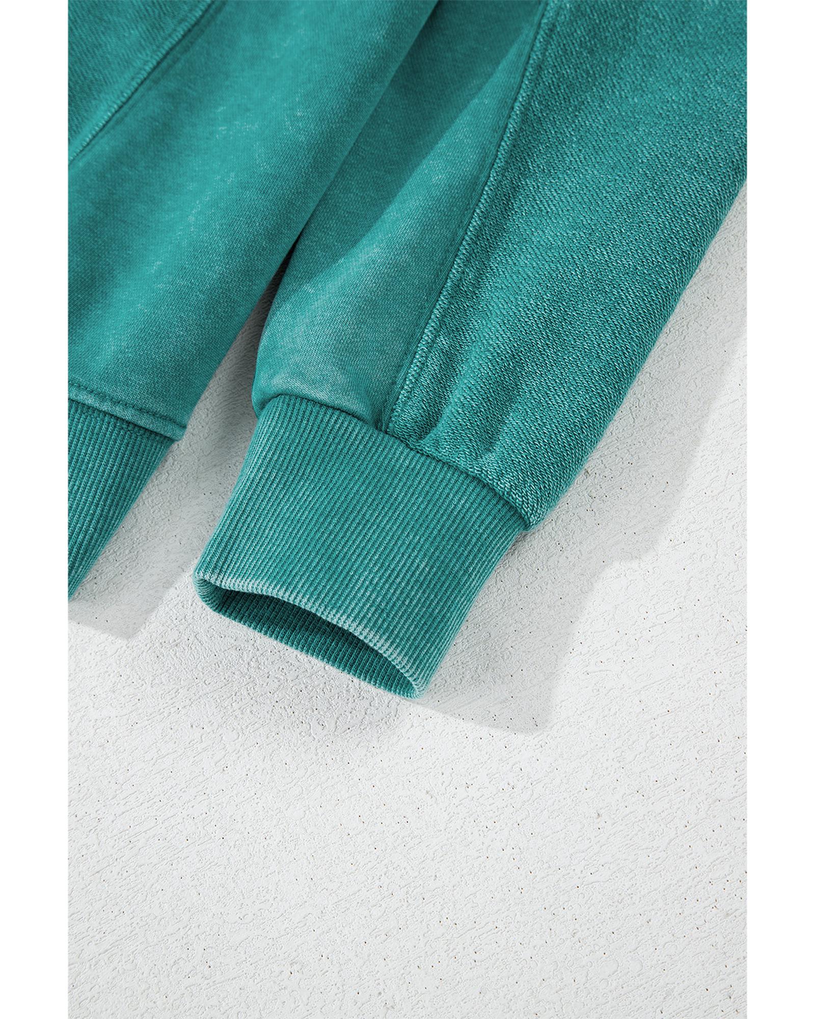 Skobeloff Solid Color Notched Neck Drop Shoulder Sweatshirt