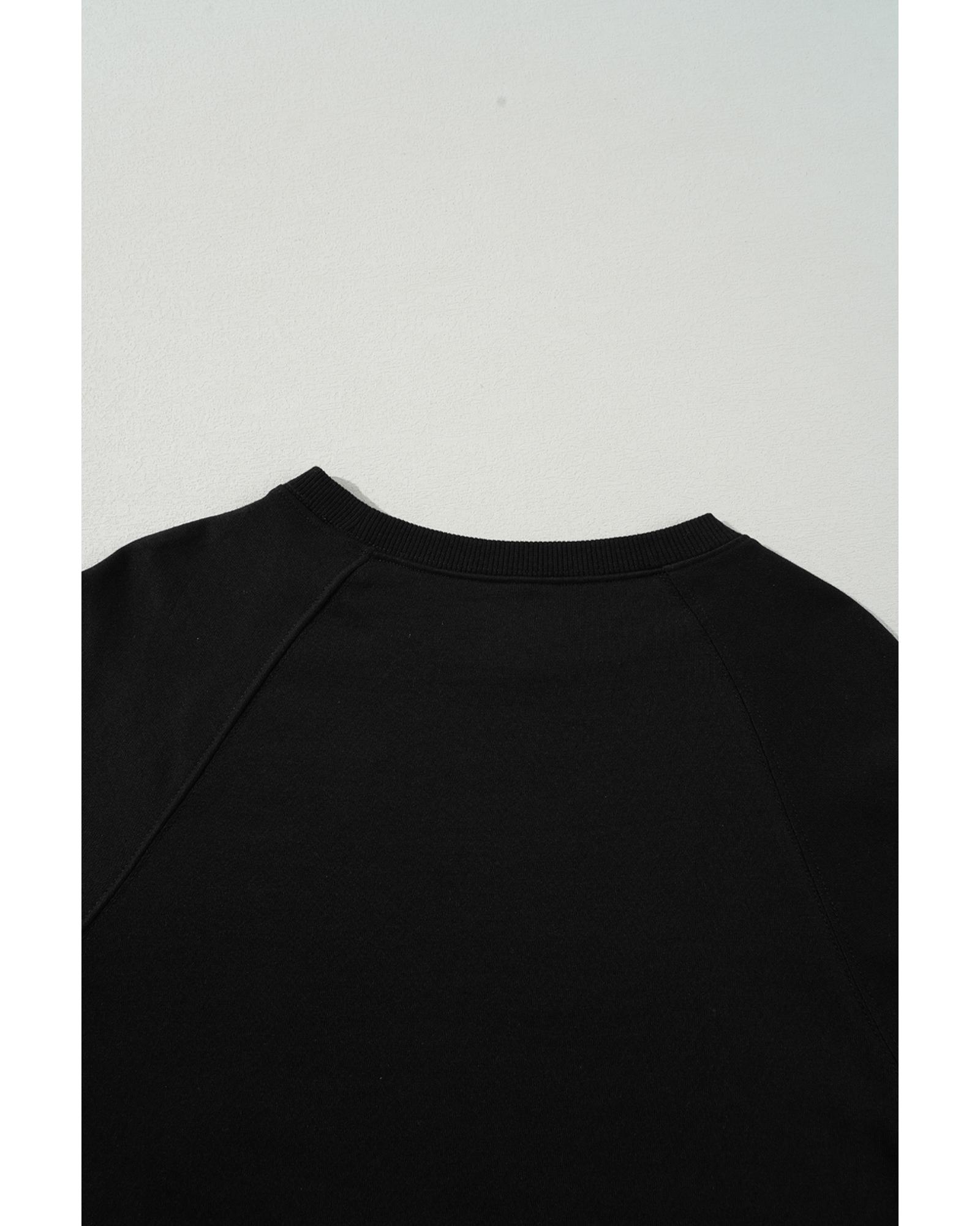 Black Rainbow Colorblock Striped Pullover Sweatshirt - Image 5