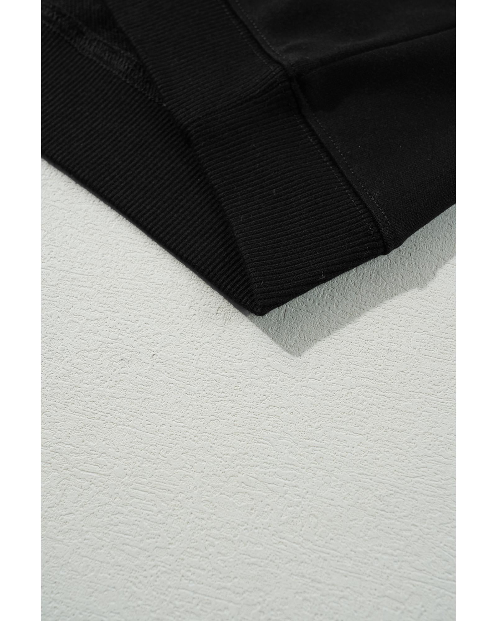 Black Rainbow Colorblock Striped Pullover Sweatshirt - Image 6