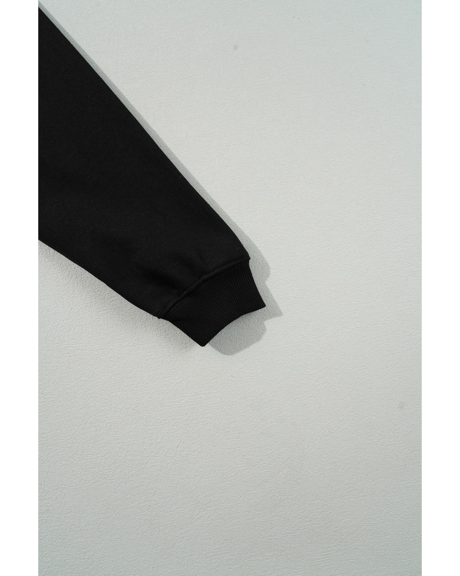 Black Rainbow Colorblock Striped Pullover Sweatshirt - Image 7