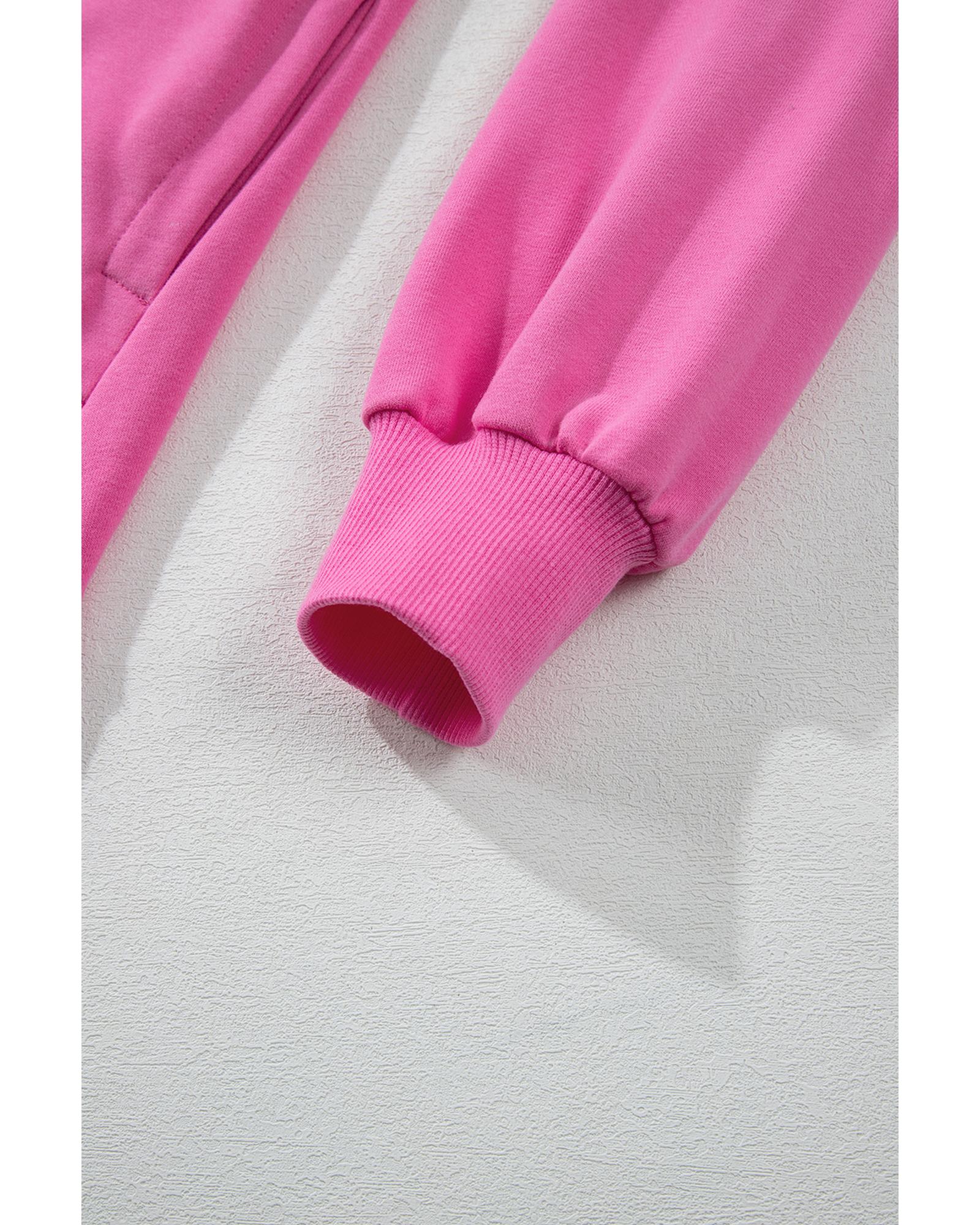 Bonbon Solid O Neck High Low Hem Pullover Sweatshirt - Image 2