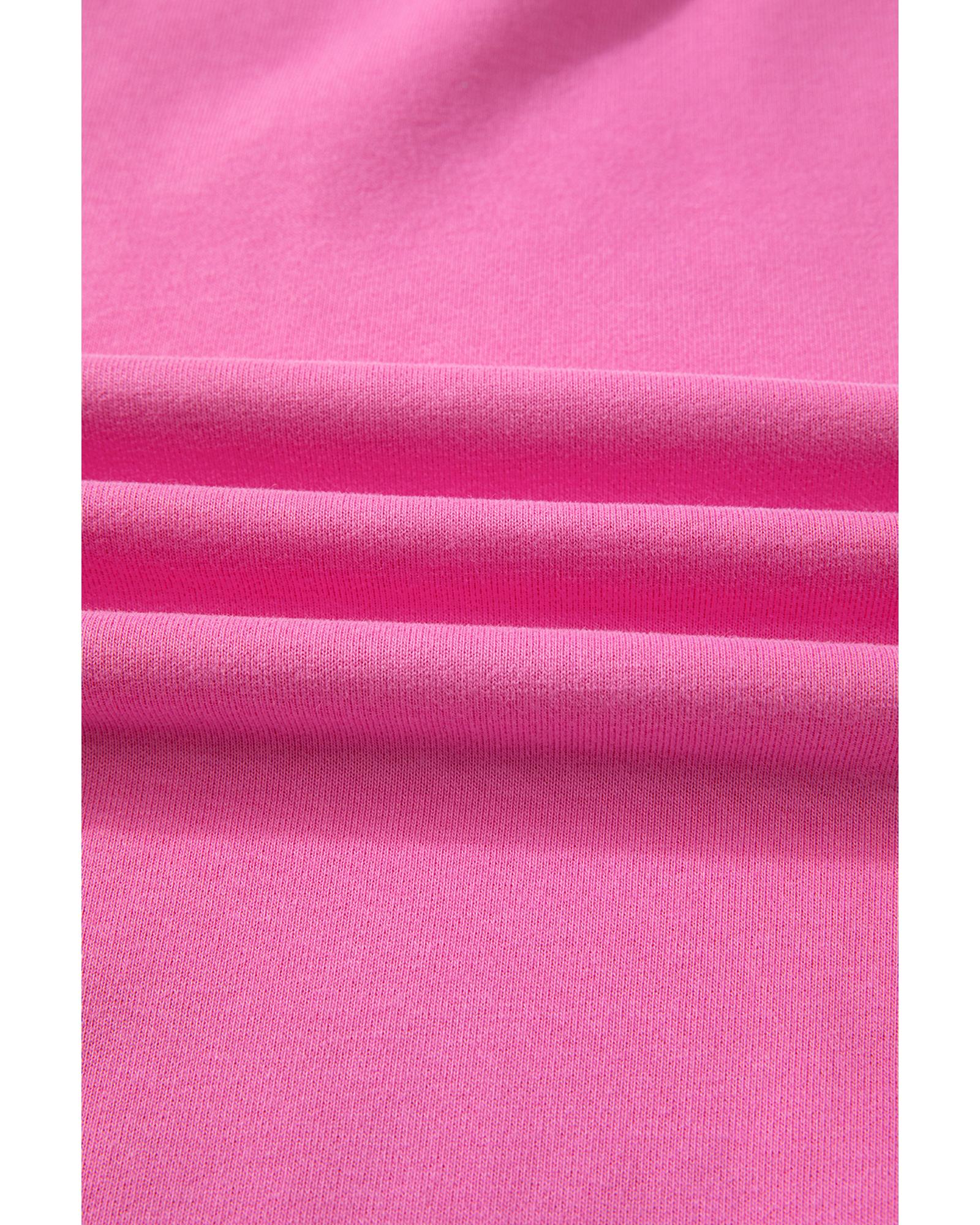 Bonbon Solid O Neck High Low Hem Pullover Sweatshirt - Image 5