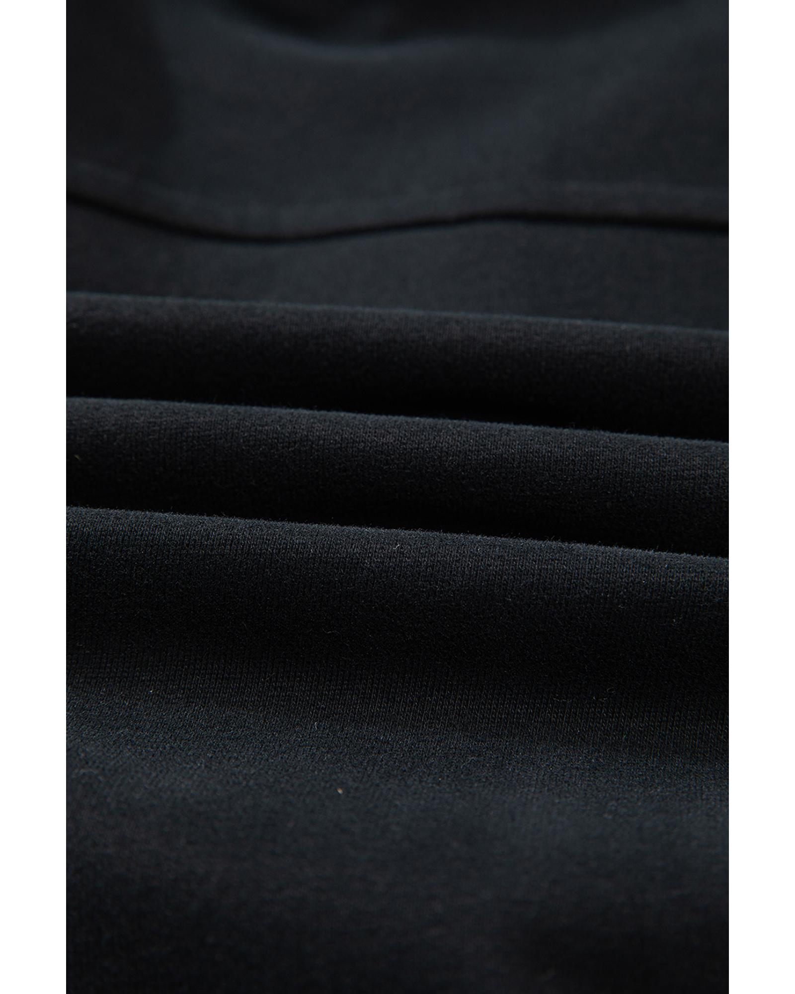 Black Quarter Zip Stand Neck Kangaroo Pocket Sweatshirt - Image 5