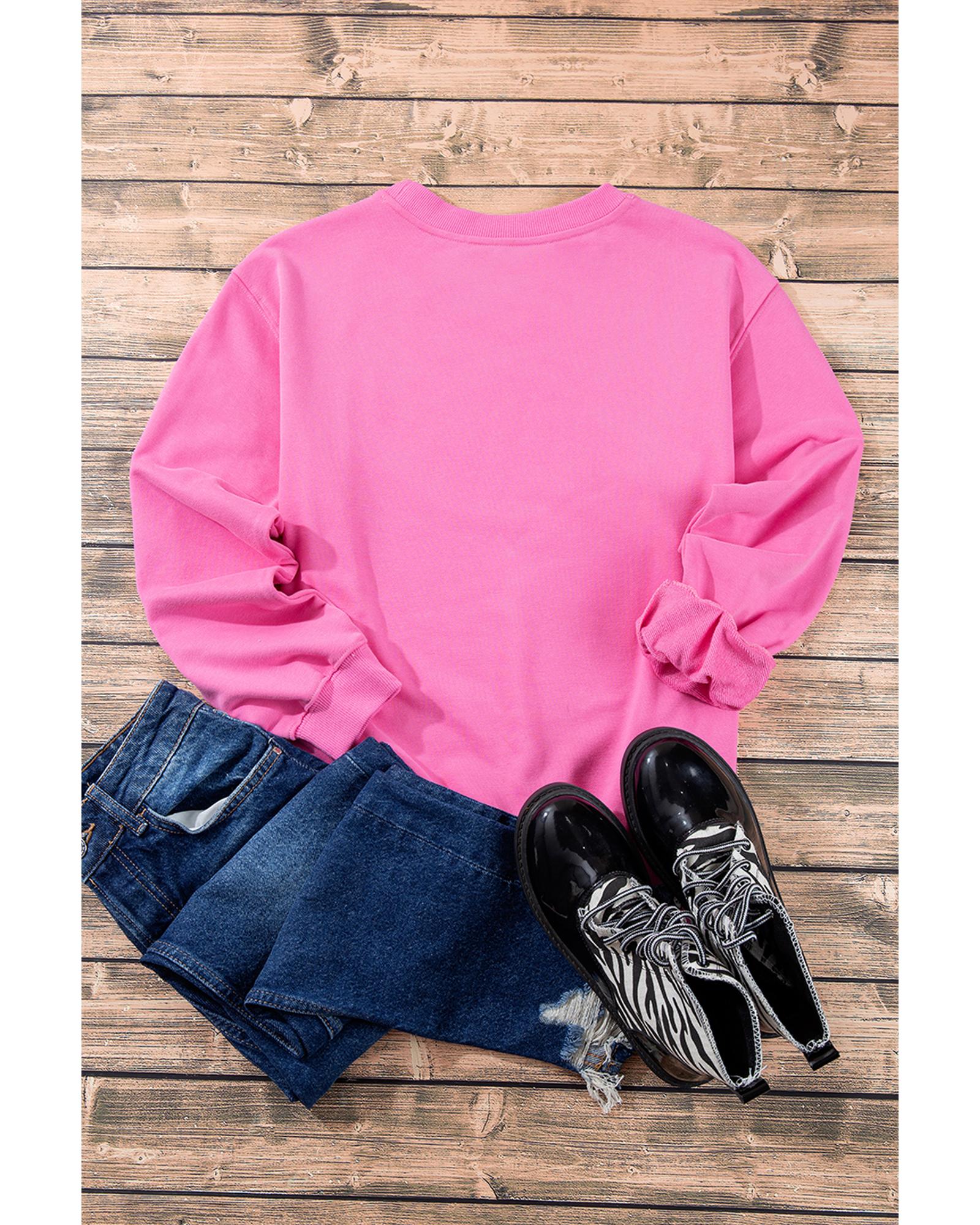 Bonbon Plain Drop Shoulder Crewneck Pullover Sweatshirt - Image 6