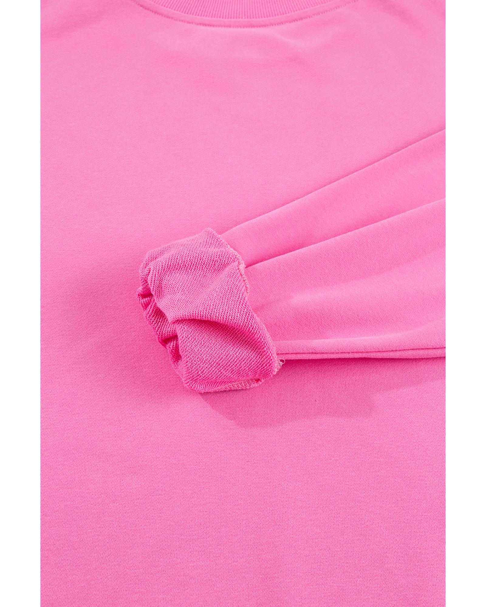 Bonbon Plain Drop Shoulder Crewneck Pullover Sweatshirt - Image 7
