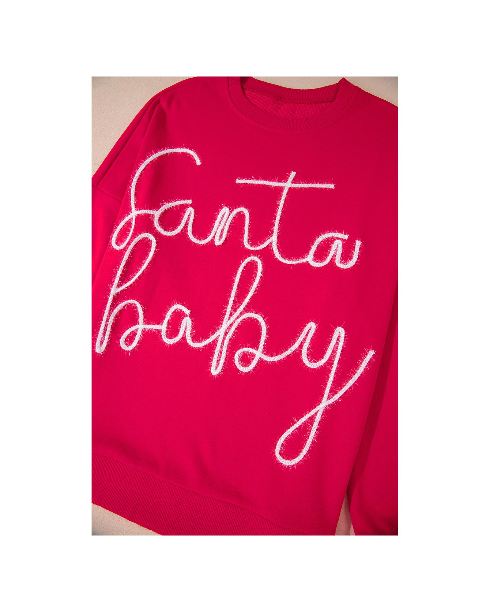 Fiery Red Christmas Santa Baby Tinsel Graphic Sweatshirt