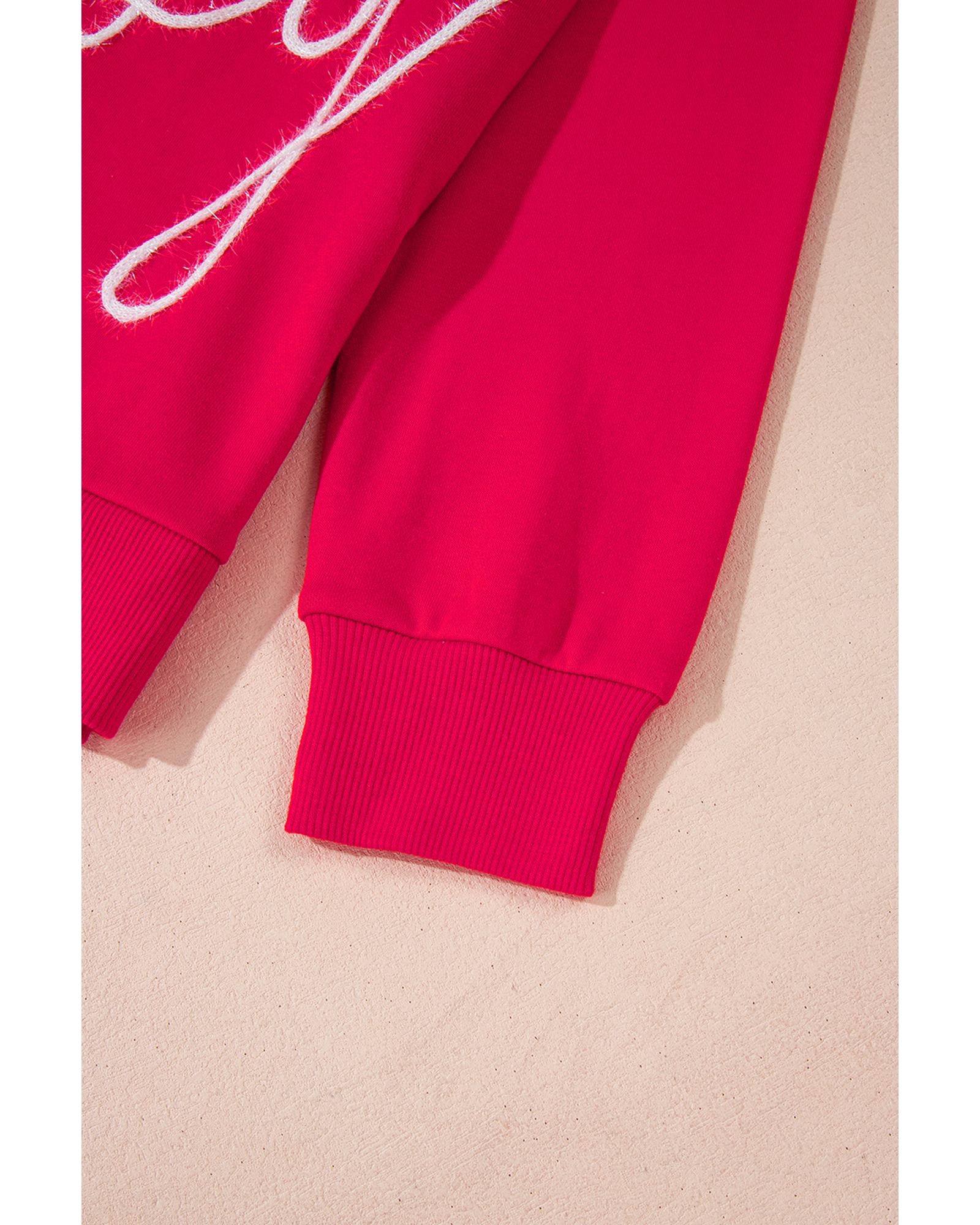 Fiery Red Christmas Santa Baby Tinsel Graphic Sweatshirt - Image 3