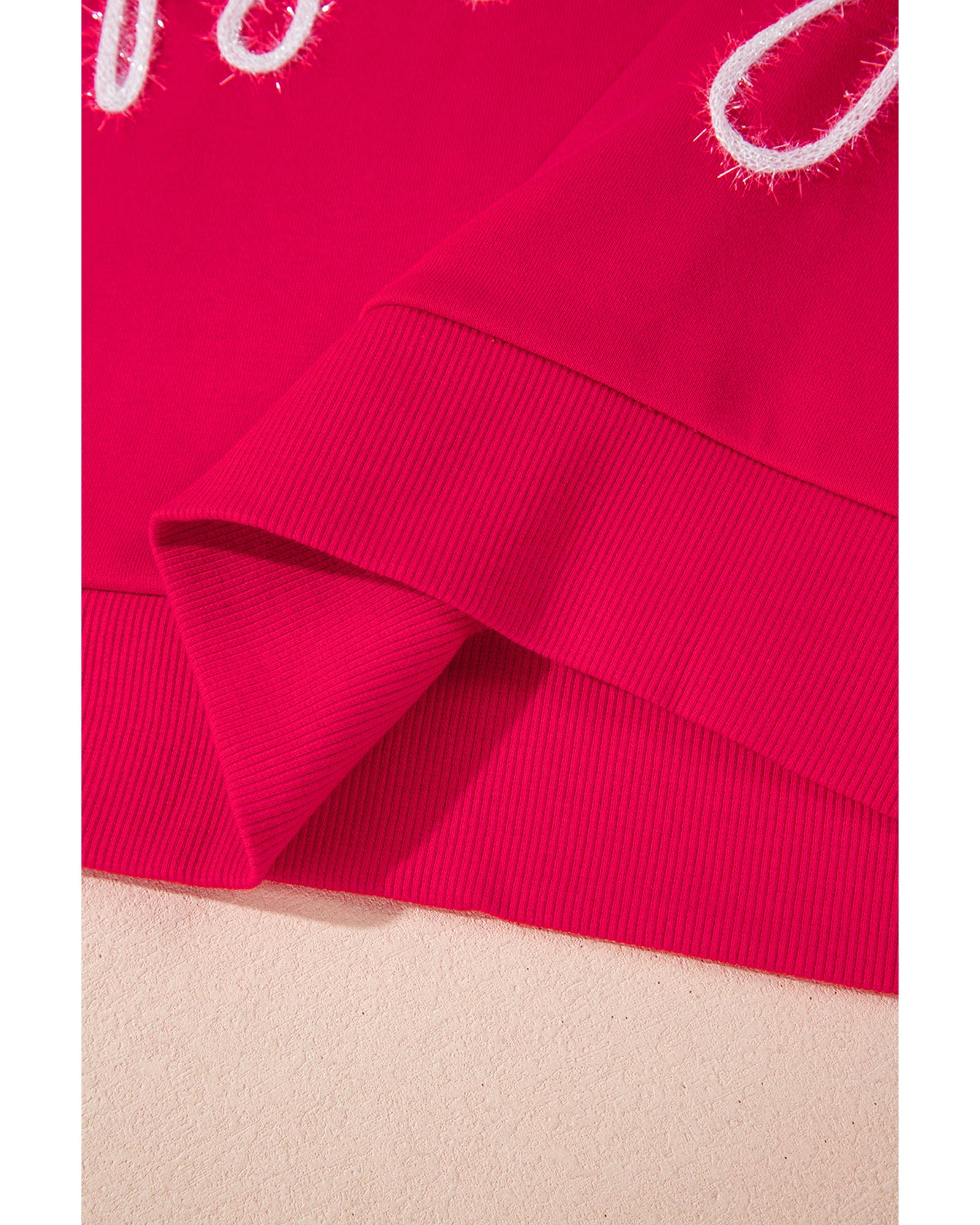 Fiery Red Christmas Santa Baby Tinsel Graphic Sweatshirt - Image 8