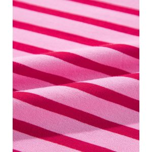 Sachet Pink Striped Print Crew Neck Drop Shoulder Sweatshirt