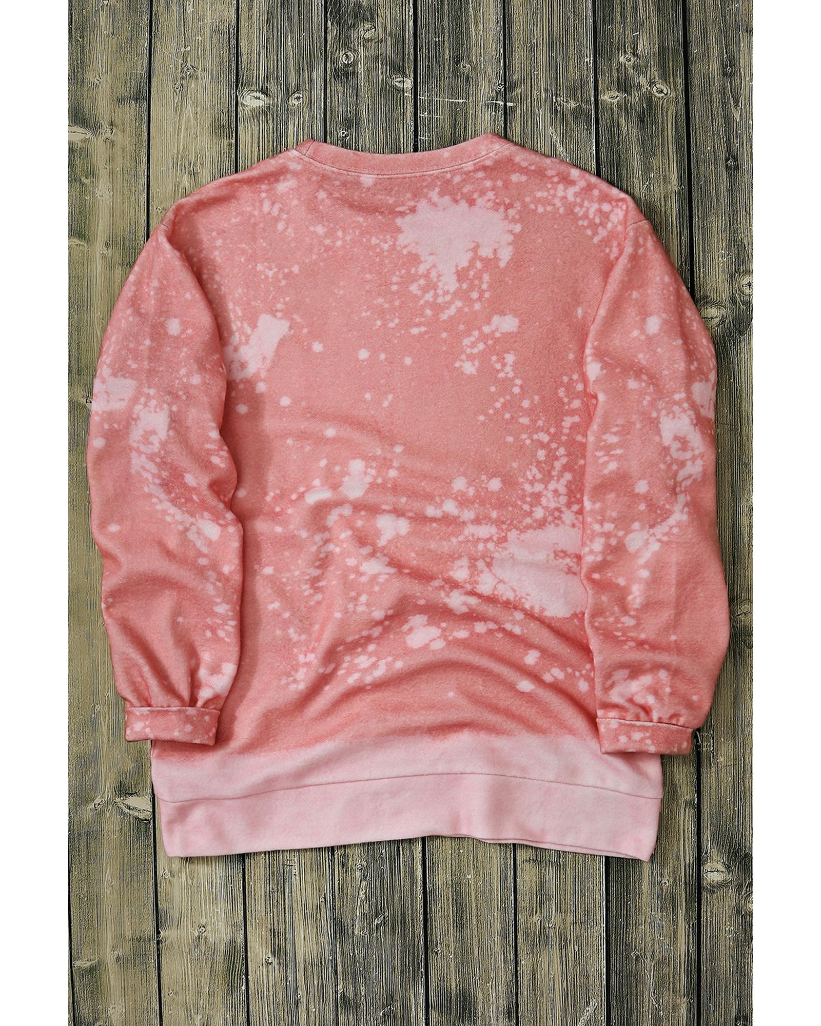 Pink Tie Dye Autumn Pumpkin Graphic Drop Shoulder Sweatshirt