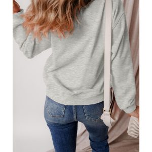 Gray Thanksgiving Pumpkin Season Drop Shoulder Sweatshirt