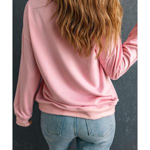 Pink PUMPKIN SEASON Crew Neck Drop Shoulder Sweatshirt