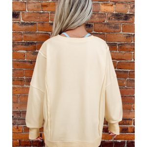 Apricot LOVE PATCH Graphic Oversized Sweatshirt