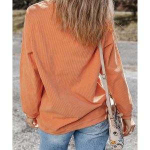 Orange THANKFUL Crew Neck Pullover Sweatshirt