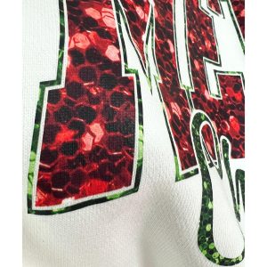 Beige MERRY Christmas Heat Transfer Printing Crewneck Pullover Sweatshirt